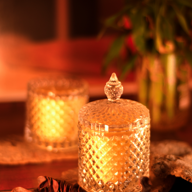 Tuberorse scented soy wax candle crystal jar